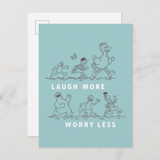 Sesamstraat | Lach meer zorgen minder Briefkaart (Voorkant / Achterkant)