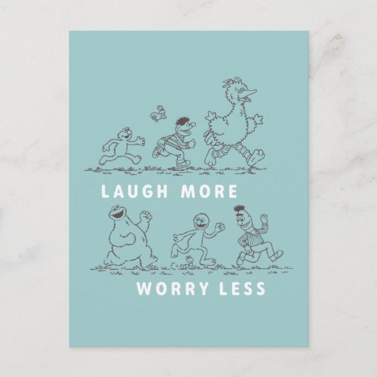 Sesamstraat | Lach meer zorgen minder Briefkaart (Voorkant)