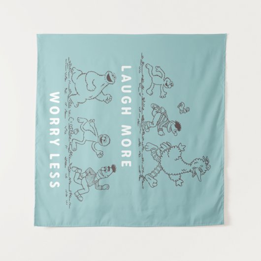 Sesamstraat | Lach meer zorgen minder Wandkleed (Voorkant (horizontaal))