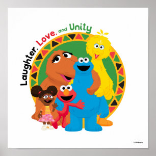 Sesamstraat Lachen, liefde en eenheid Poster