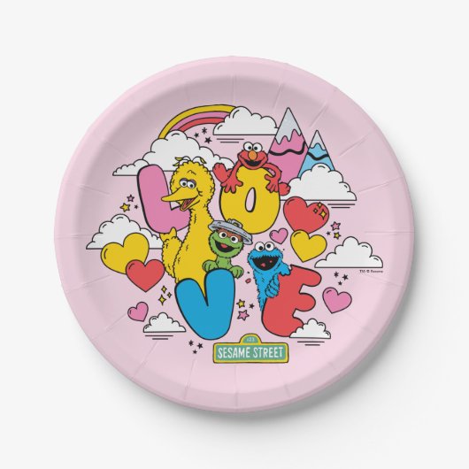 Sesamstraat | Liefde Papieren Bordje (Voorkant)