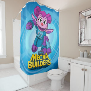 Sesamstraat Mecha Builders Abby in actie Douchegordijn