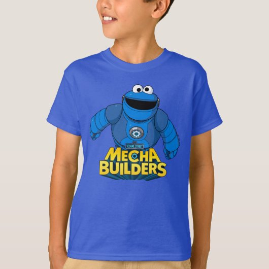 Sesamstraat | Mecha Builders Cookie in Action T-shirt (Voorkant)