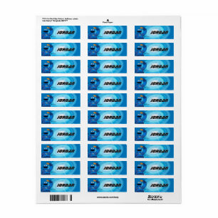 Sesamstraat   Mecha Builders Cookie Monster Etiket