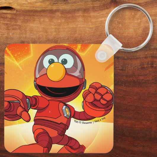 Sesamstraat | Mecha Builders Elmo in Action Sleutelhanger (Achterkant)