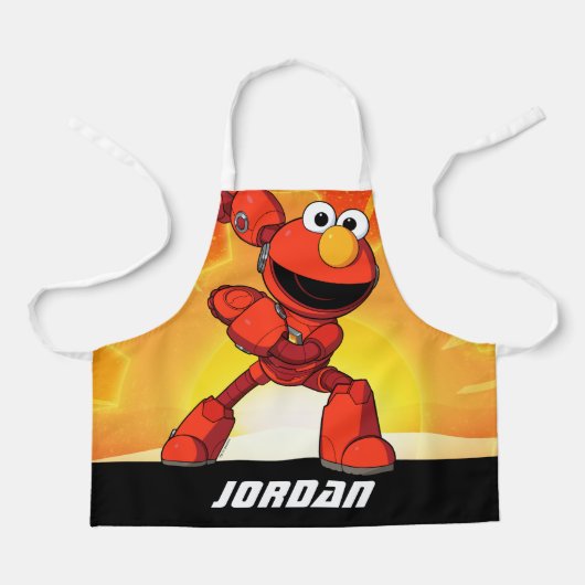 Sesamstraat | Mecha Builders Elmo | Naam toevoegen Schort (Voorkant)
