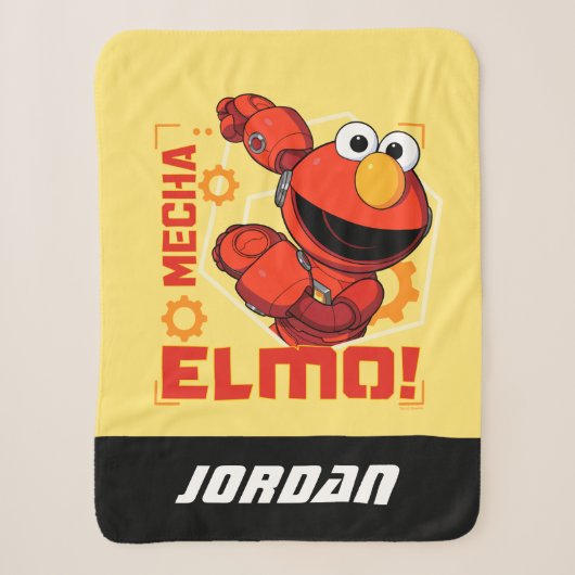 Sesamstraat | Mecha Builders Elmo | Naam toevoegen Sherpa Deken (Voorkant)