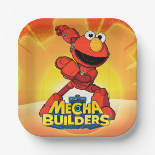 Sesamstraat   Mecha Builders Elmo Papieren Bordje