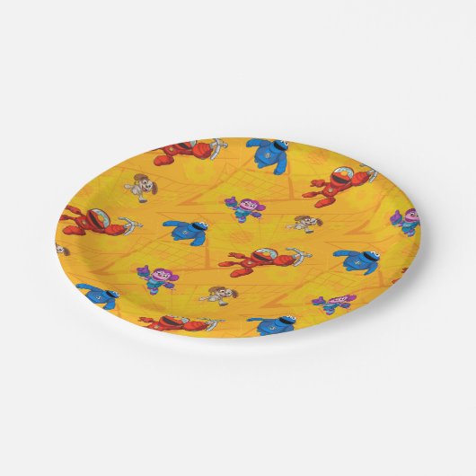 Sesamstraat | Mecha Builders Pattern Papieren Bordje (Gekanteld)