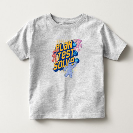 Sesamstraat | Mecha Builders Plan Test Solve Kinder Shirts (Voorkant)