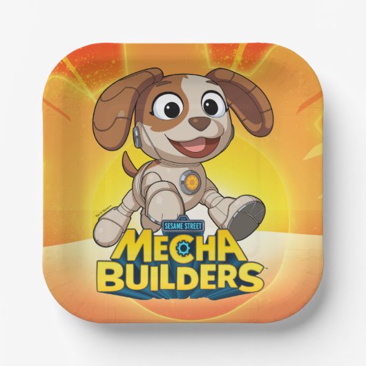Sesamstraat | Mecha Builders Tango in Action Papieren Bordje (Voorkant)