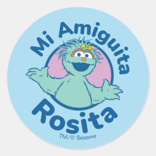 Sesamstraat   Mi Amiguita Rosita Ronde Sticker