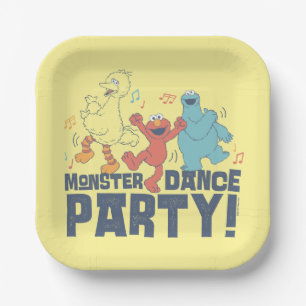 Sesamstraat   Monster Dance Party Papieren Bordje