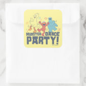Sesamstraat | Monster Dance Party Vierkante Sticker (Tas)