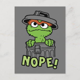 Sesamstraat Oscar de Grouch Nope! Briefkaart