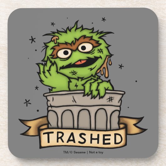 Sesamstraat | Oscar de Grouch Trashed Bier Onderzetter (Voorkant)