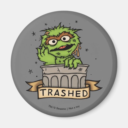 Sesamstraat | Oscar de Grouch Trashed Magneet (Voorkant)