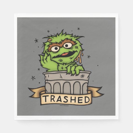 Sesamstraat | Oscar de Grouch Trashed Servet (Voorkant)