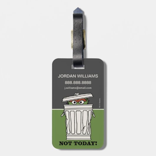 Sesamstraat | Oscar de Grouch | Uw gegevens toevoe Bagagelabel (Achterkant verticaal)