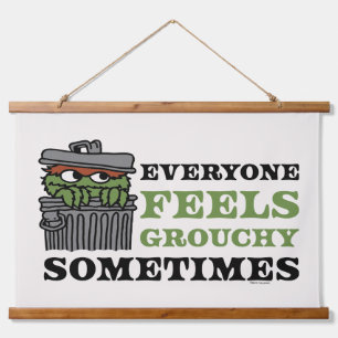 Sesamstraat   Oscar de Grouch voelt Grouchy Hangend Wandkleed