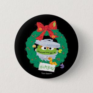 Sesamstraat   Oscar de Grouch Wreath Ronde Button 5,7 Cm