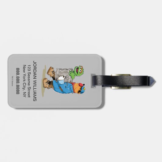 Sesamstraat | Oscar en Bruno, het Man afval Bagagelabel (Achterkant horizontaal)