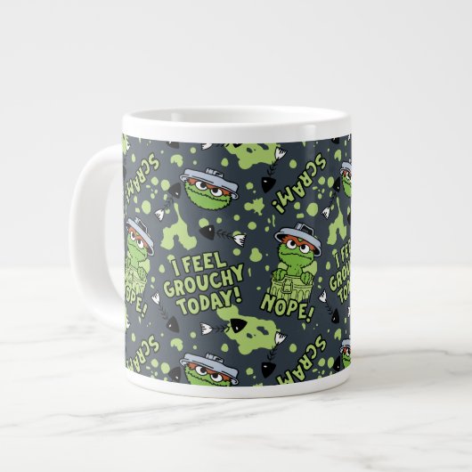 Sesamstraat | Oscar het Grouch Phrase Pattern Extra Grote Beker (Voorkant links)