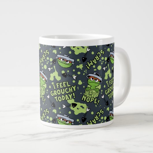 Sesamstraat | Oscar het Grouch Phrase Pattern Extra Grote Beker (Voorkant rechts)