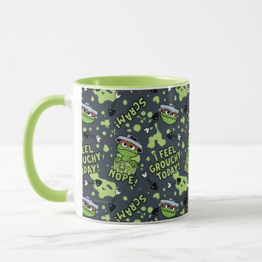 Sesamstraat | Oscar het Grouch Phrase Pattern Mok (Links)