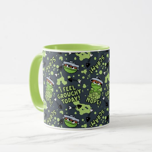Sesamstraat | Oscar het Grouch Phrase Pattern Mok (Voorkant links)