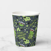 Sesamstraat | Oscar het Grouch Phrase Pattern Papieren Bekers (Achterkant)