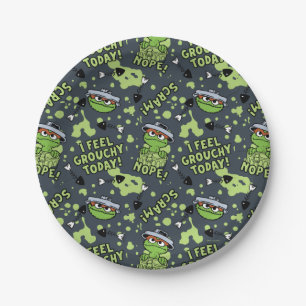 Sesamstraat   Oscar het Grouch Phrase Pattern Papieren Bordje