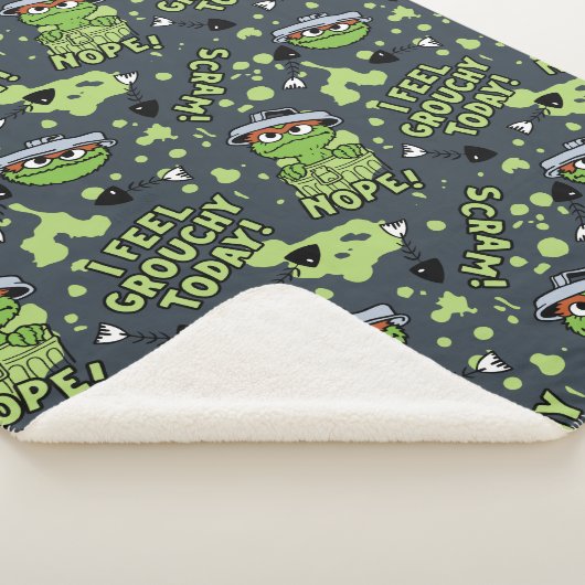 Sesamstraat | Oscar het Grouch Phrase Pattern Sherpa Deken (3/4)