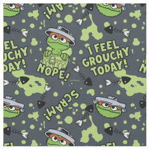 Sesamstraat Oscar het Grouch Phrase Pattern Stof