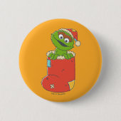 Sesamstraat |  Oscar in Stocking Ronde Button 5,7 Cm (Voorkant)