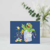 Sesamstraat | Oscar - kerstboom Briefkaart (Staand voorkant)