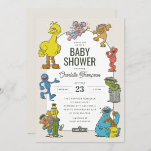  Sesamstraat Personages Baby shower Kaart