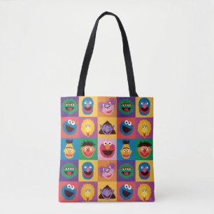 Sesamstraat personages Colorblock Grid Draagtas