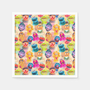 Sesamstraat personages   Kleurrijk patroon Servet