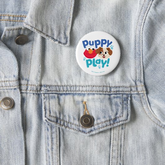 Sesamstraat | Puppy Play Elmo & Tango Ronde Button 5,7 Cm (In situ)