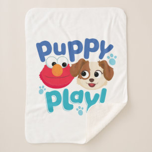 Sesamstraat   Puppy Play Elmo & Tango Sherpa Deken