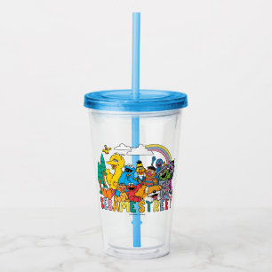 Sesamstraat Regenbooggolf Acryl Drinkbeker