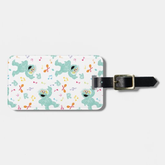 Sesamstraat | Rosita Music Scribble Pattern Bagagelabel (Voorkant horizontaal)