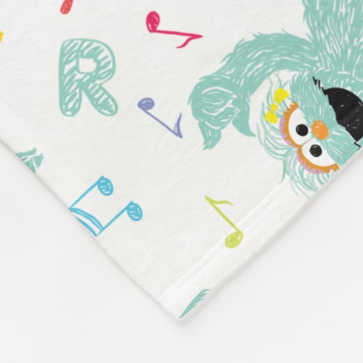 Sesamstraat | Rosita Music Scribble Pattern Fleece Deken (Hoek)