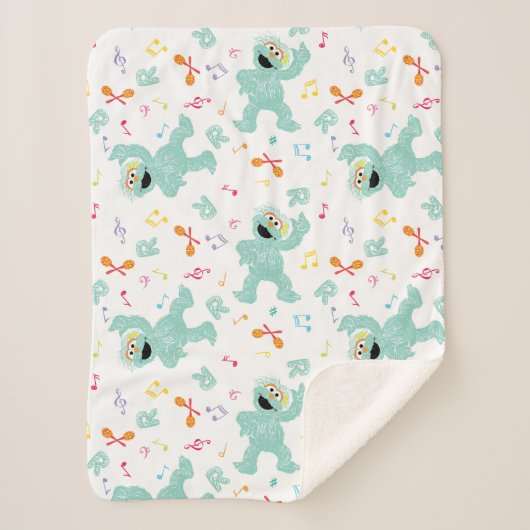 Sesamstraat | Rosita Music Scribble Pattern Sherpa Deken (Voorkant)