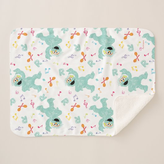 Sesamstraat | Rosita Music Scribble Pattern Sherpa Deken (Voorkant (horizontaal))