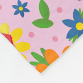 Sesamstraat roze bloemenpatroon fleece deken (Hoek)