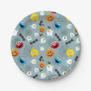 Sesamstraat Schattige Halloweenpatroon Papieren Bordje
