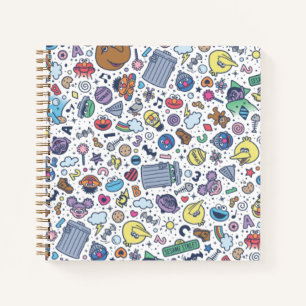 Sesamstraat Sesampals Doodle Patroon Notitieboek