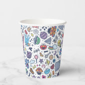 Sesamstraat | Sesampals Doodle Patroon Papieren Bekers (Achterkant)